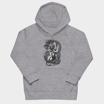 LouVoyage - Hoodie Girls - Draconic Samurai Tattoo - Gray - 4/12Y