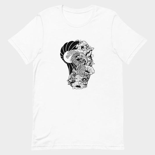 LouVoyage - T-shirt Men - Carp Drawing - White - XS/3XL