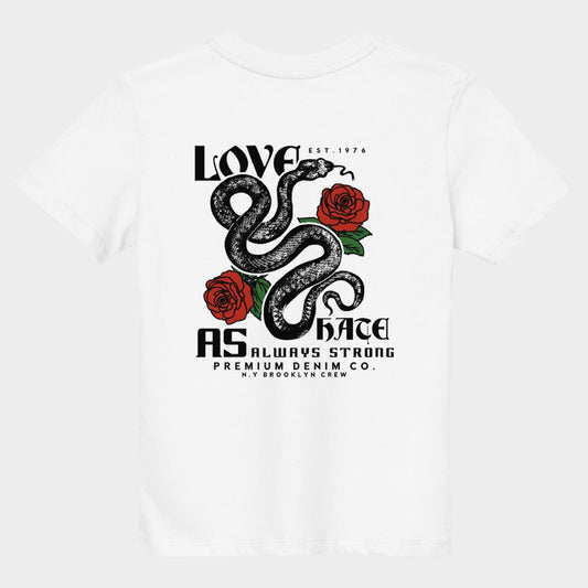 LouVoyage - T-shirt Girls - Love Snake - White - 3/13Y