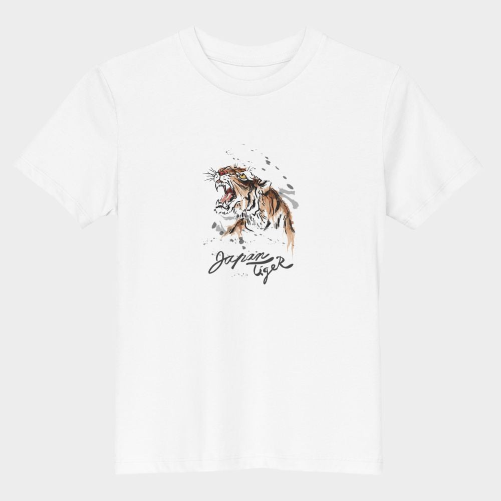 LouVoyage - T-shirt Girls - Japan Tiger Tattoo - White - 3/13Y