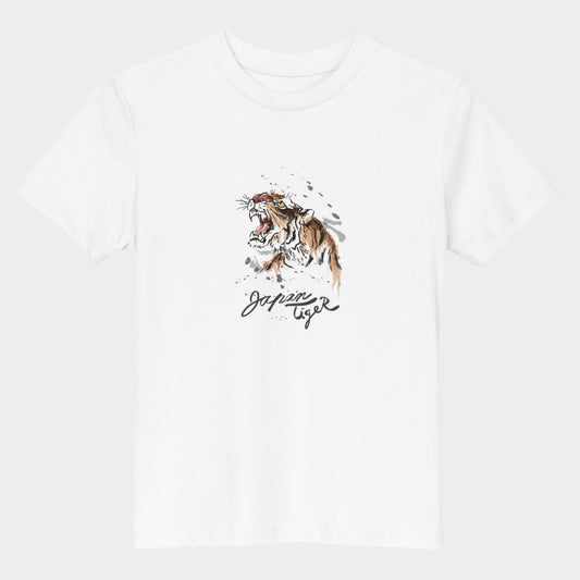 LouVoyage - T-shirt Girls - Japan Tiger Tattoo - White - 3/13Y