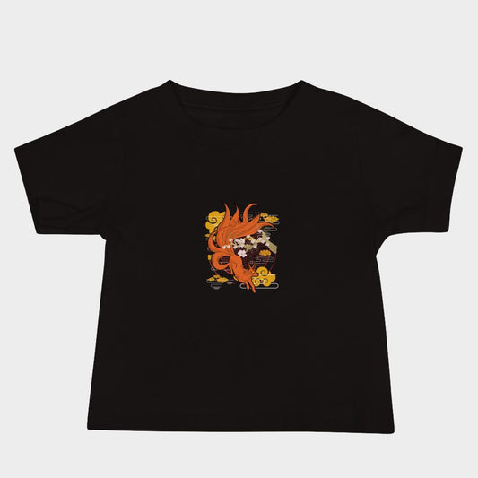 LouVoyage - T-shirt Baby - Japanese Phoenix - Black - 6/24M