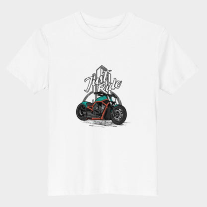 LouVoyage - T-shirt Boys - Just Ride - White - 3/13Y