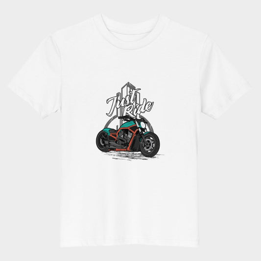 LouVoyage - T-shirt Boys - Just Ride - White - 3/13Y