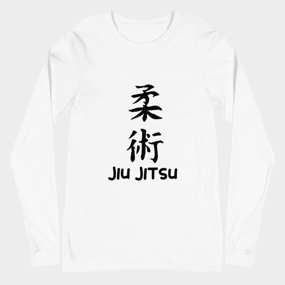 LouVoyage - Long Sleeve T-shirt Men - Jiu Jitsu - White - XS/2XL