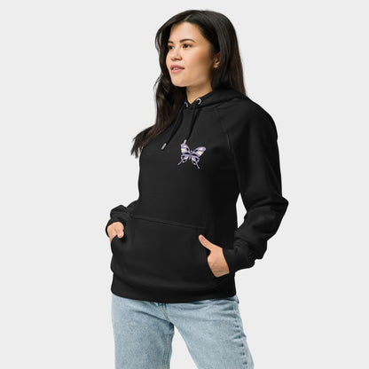 LouVoyage - Hoodie Women - Butterfly of Freedom - Black & White - XS/3XL