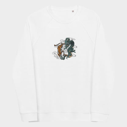 LouVoyage - Pullover Men - Tiger & Dragon - White - XS/3XL