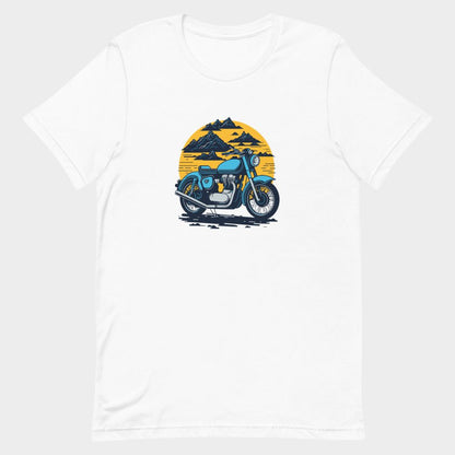 LouVoyage - T-shirt Men - Cafe Racer Draw - White & Gray - XS/3XL