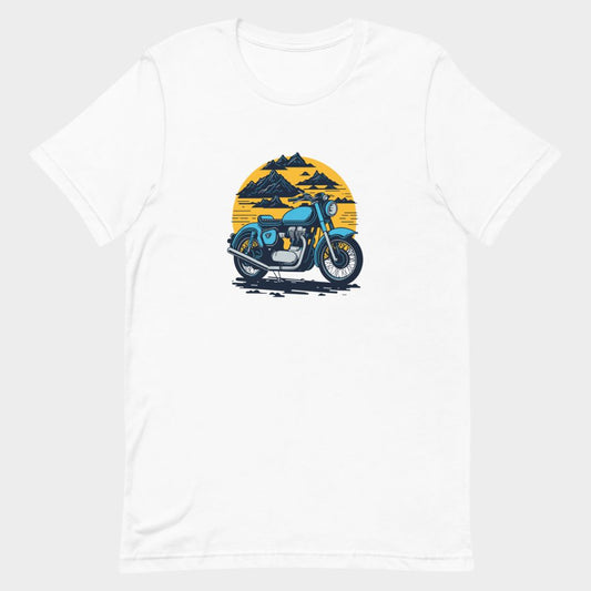 LouVoyage - T-shirt Men - Cafe Racer Draw - White & Gray - XS/3XL