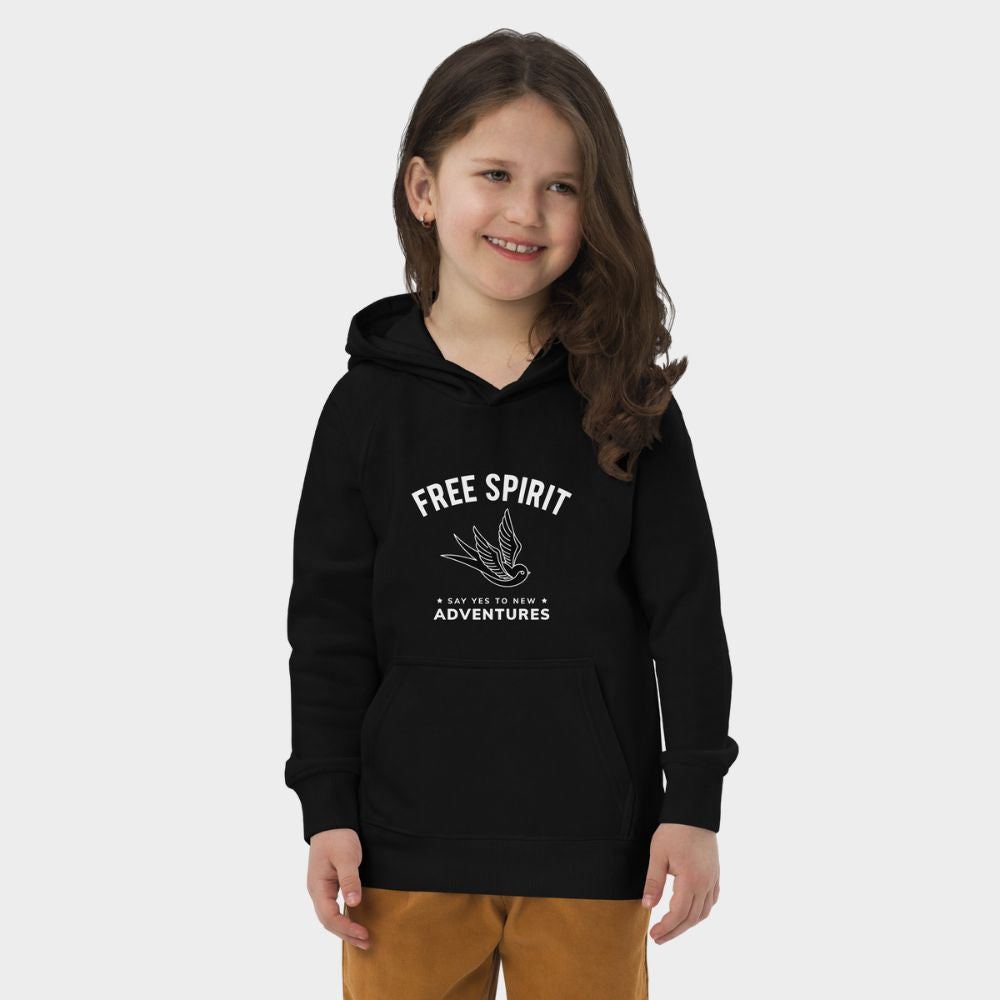 LouVoyage - Hoodie Girls - Free Spirit - Black & Gray - 4/12Y