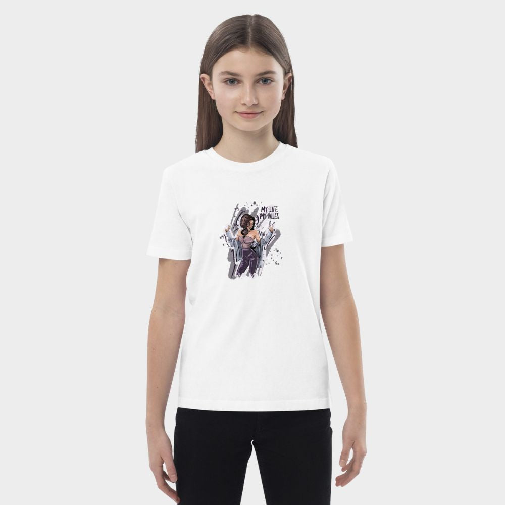 LouVoyage - T-shirt Girls - My Life My Rules - White - 3/13Y