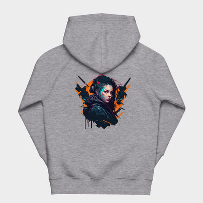 LouVoyage - Hoodie Girls - Cyberpunk - Gray - 4/12Y