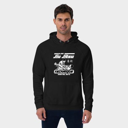 LouVoyage - Hoodie Men - Jiu Jitsu Technique - Black & Gray - XS/3XL