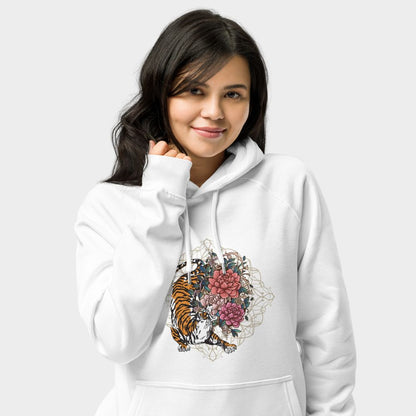 LouVoyage - Hoodie Women - Tiger Illustration - White - XS/3XL