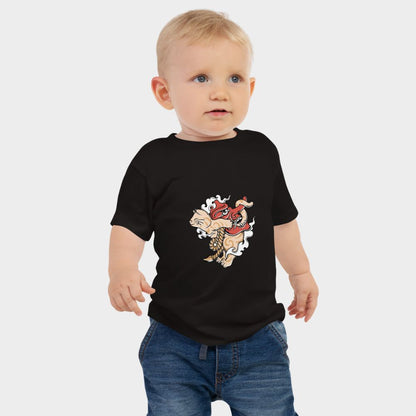 LouVoyage - T-shirt Baby - The Lost Mask Cat - Black & White - 6/24M