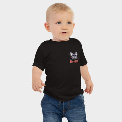 LouVoyage - T-shirt Baby - Dark Buterfly - Black & White - 6/24M