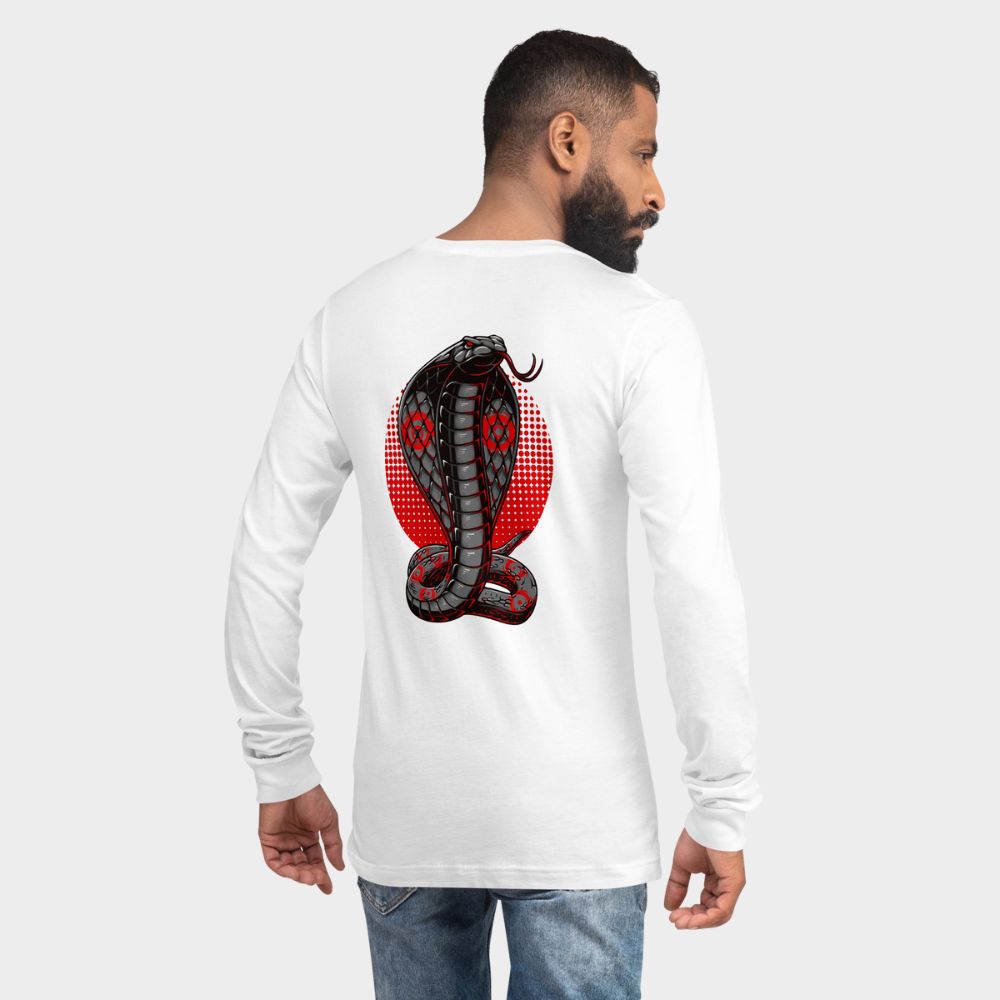 LouVoyage - Long Sleeve T-shirt Men - Gamer Cobra - White - XS/2XL