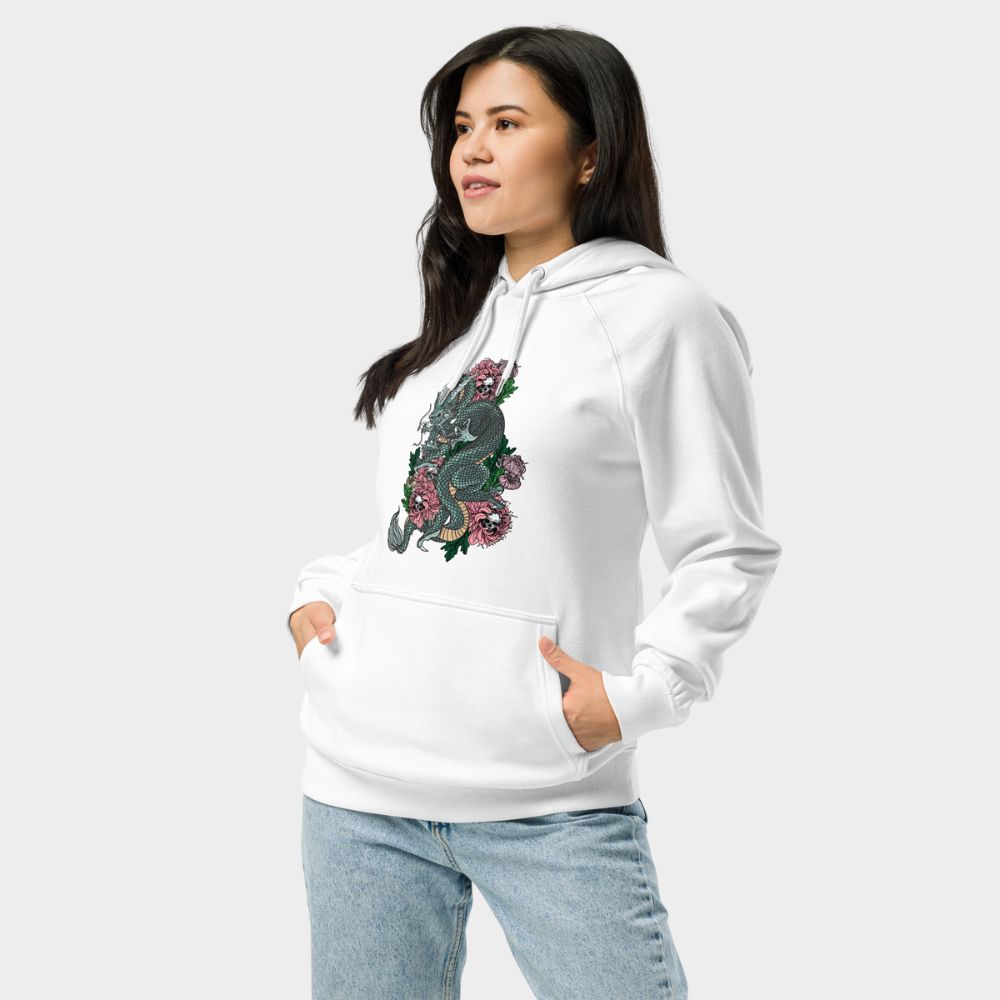 LouVoyage - Hoodie Women - Flower x Dragon - White - XS/3XL