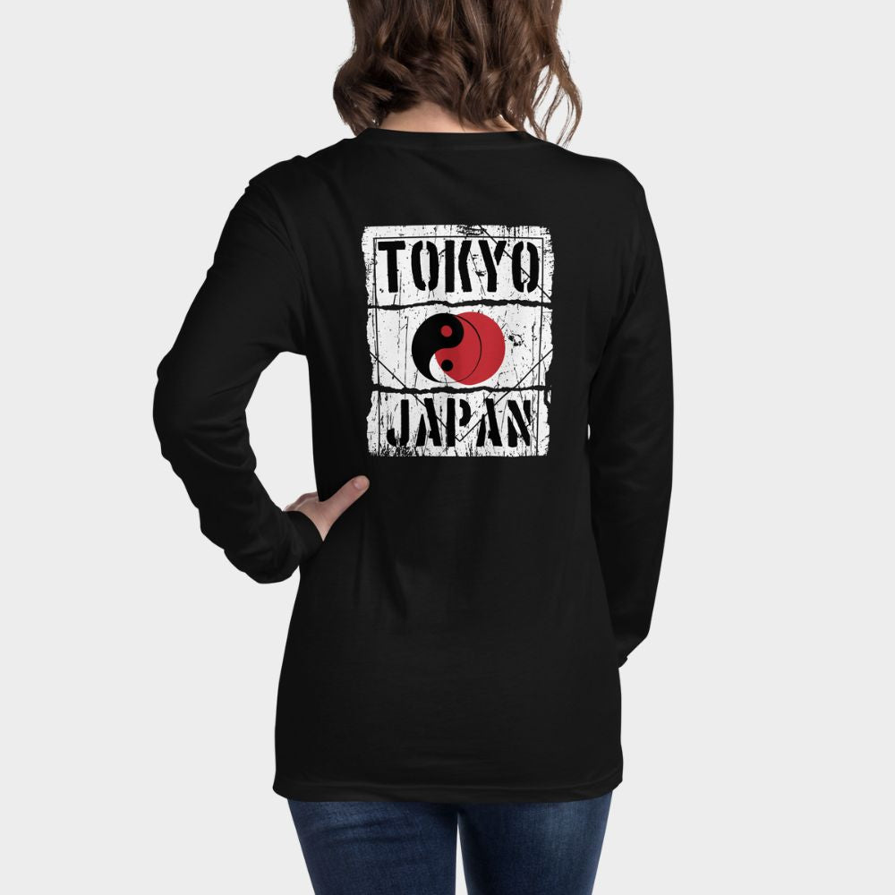 LouVoyage - Long Sleeve T-shirt Women - Tokyo x Japan - Black - XS/2XL