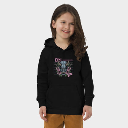 LouVoyage - Hoodie Girls - Cyber Oni Style - Black - 4/12Y