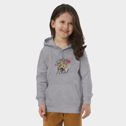 LouVoyage - Hoodie Girls - Tiger Stay Real - Gray - 4/12Y