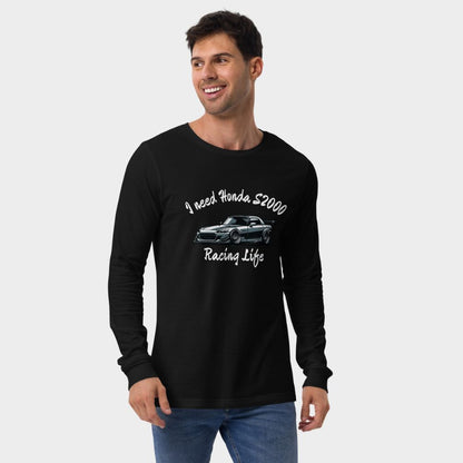 LouVoyage - Long Sleeve T-shirt Men - I Need Honda S2000 - Black - XS/2XL