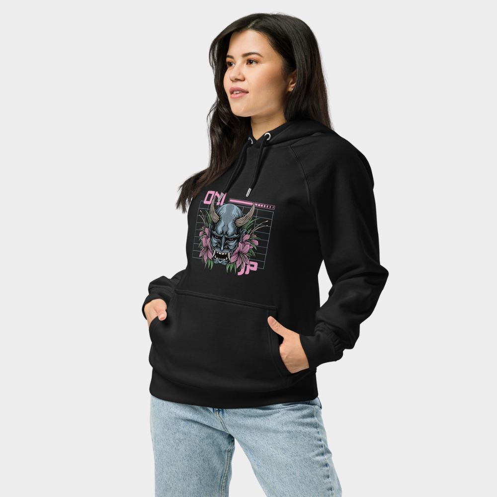 LouVoyage - Hoodie Women - Cyber Oni - Black & White - XS/3XL