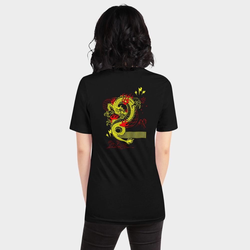 LouVoyage - T-shirt Women - Dragon Instinct - Black - XS/3XL