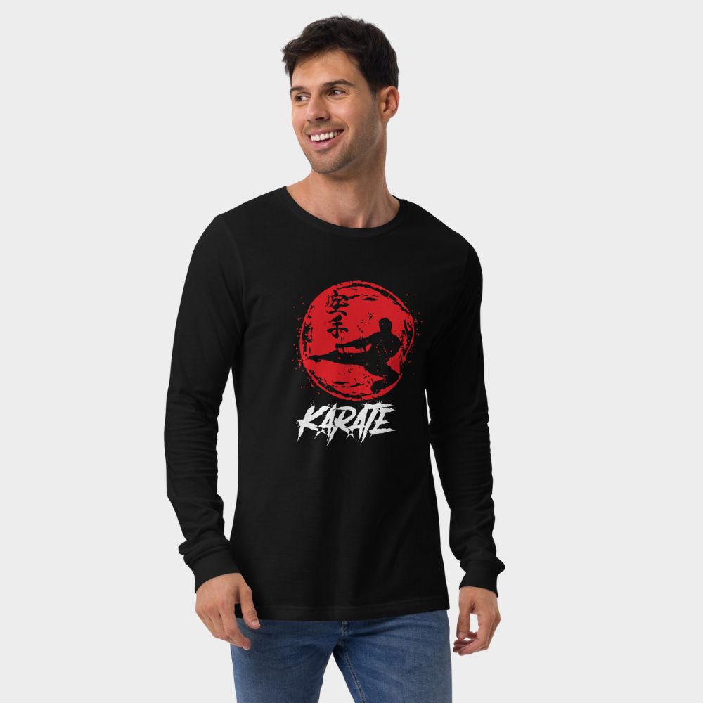 LouVoyage - Long Sleeve T-shirt Men - Karate - Black - XS/2XL