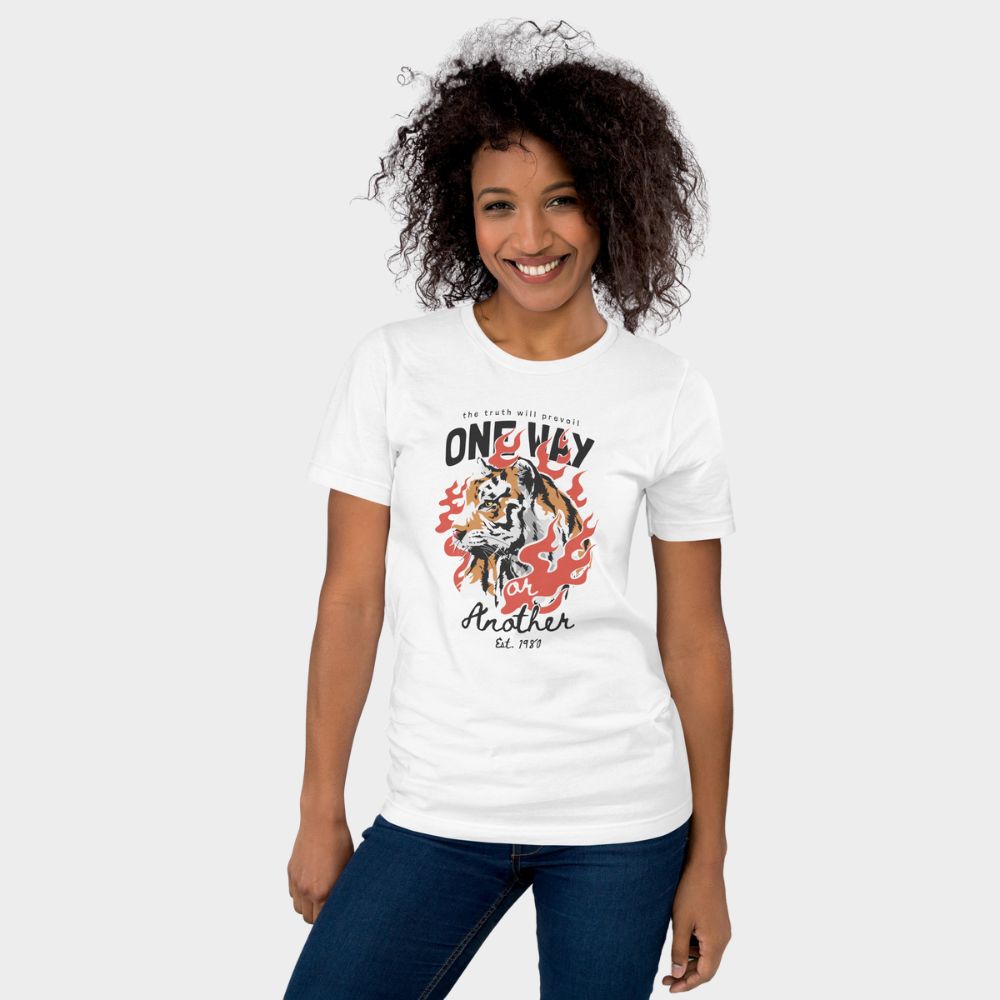 LouVoyage - T-shirt Women - One Way of Tiger - Black & Gray - XS/3XL