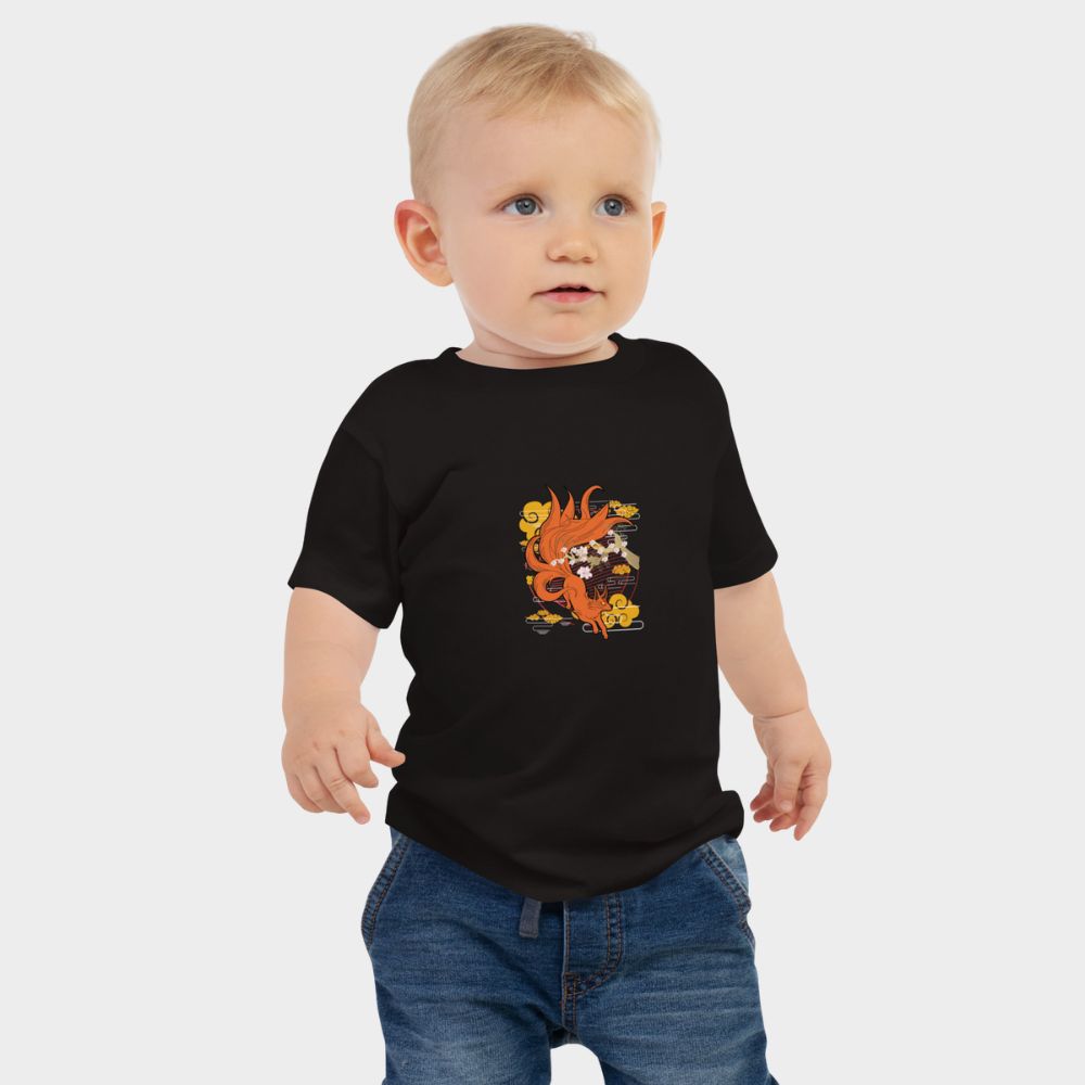 LouVoyage - T-shirt Baby - Japanese Phoenix - Black - 6/24M