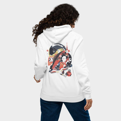 LouVoyage - Hoodie Women - Japanese Landscape - White - XS/3XL