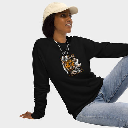 LouVoyage - Pullover Women - Tiger with Katana - Black & Gray & White - XS/3XL