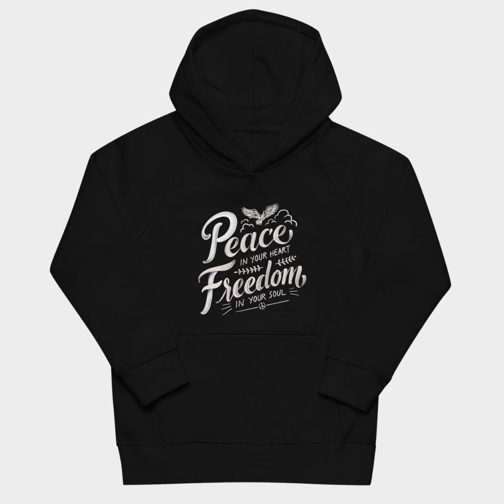 LouVoyage - Hoodie Girls - Freedom - Black & Gray - 4/12Y