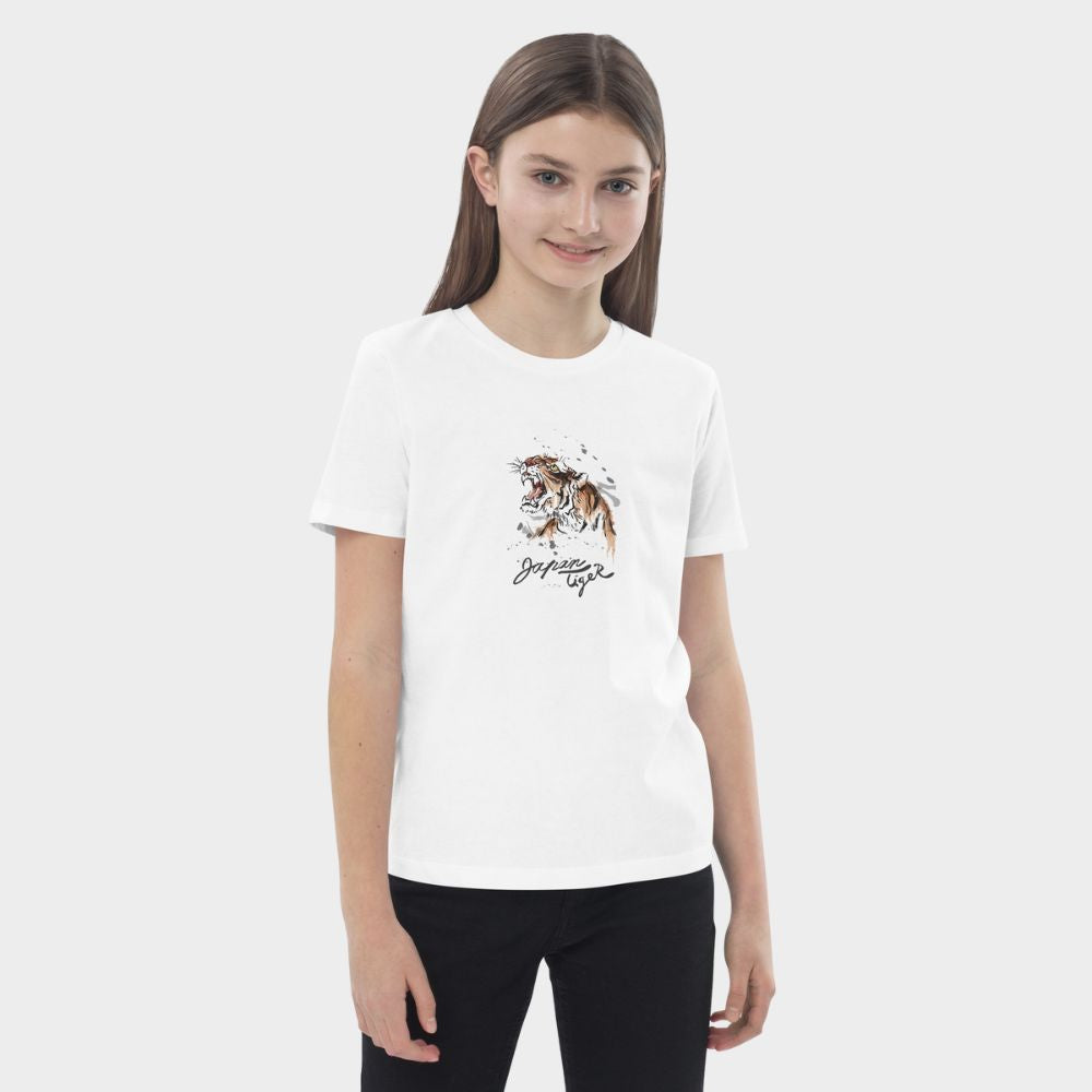 LouVoyage - T-shirt Girls - Japan Tiger Tattoo - White - 3/13Y