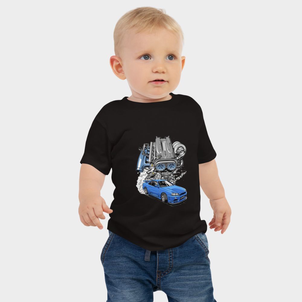 LouVoyage - T-shirt Baby - Skyline Motor - Black & White - 6/24M