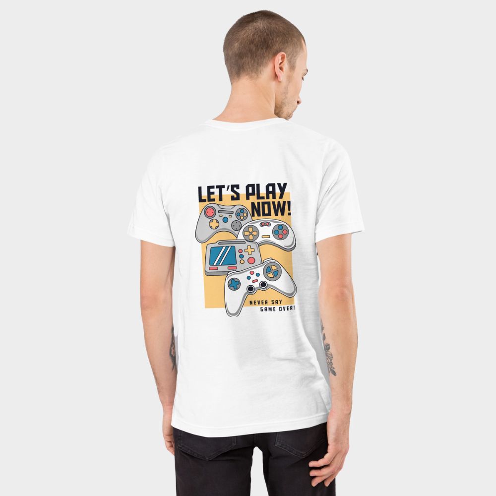 LouVoyage - T-shirt Men - Let's Play - White & Gray - XS/3XL