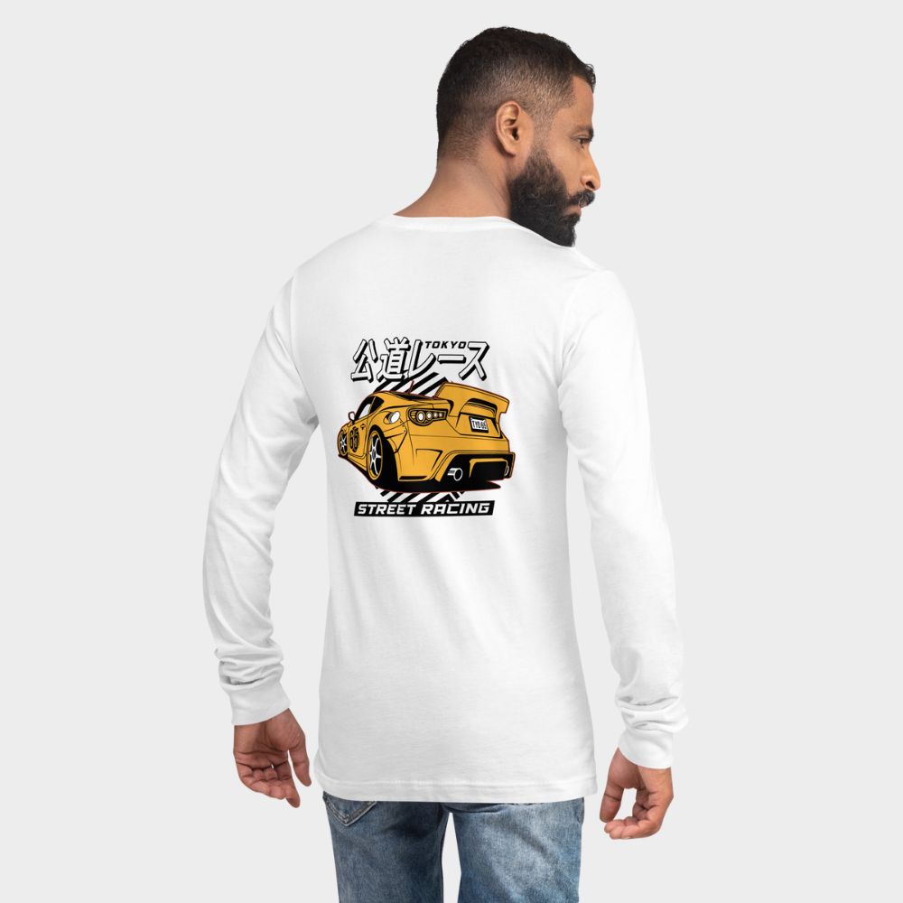 LouVoyage - Long Sleeve T-shirt Men - Street Racer - White - XS/2XL