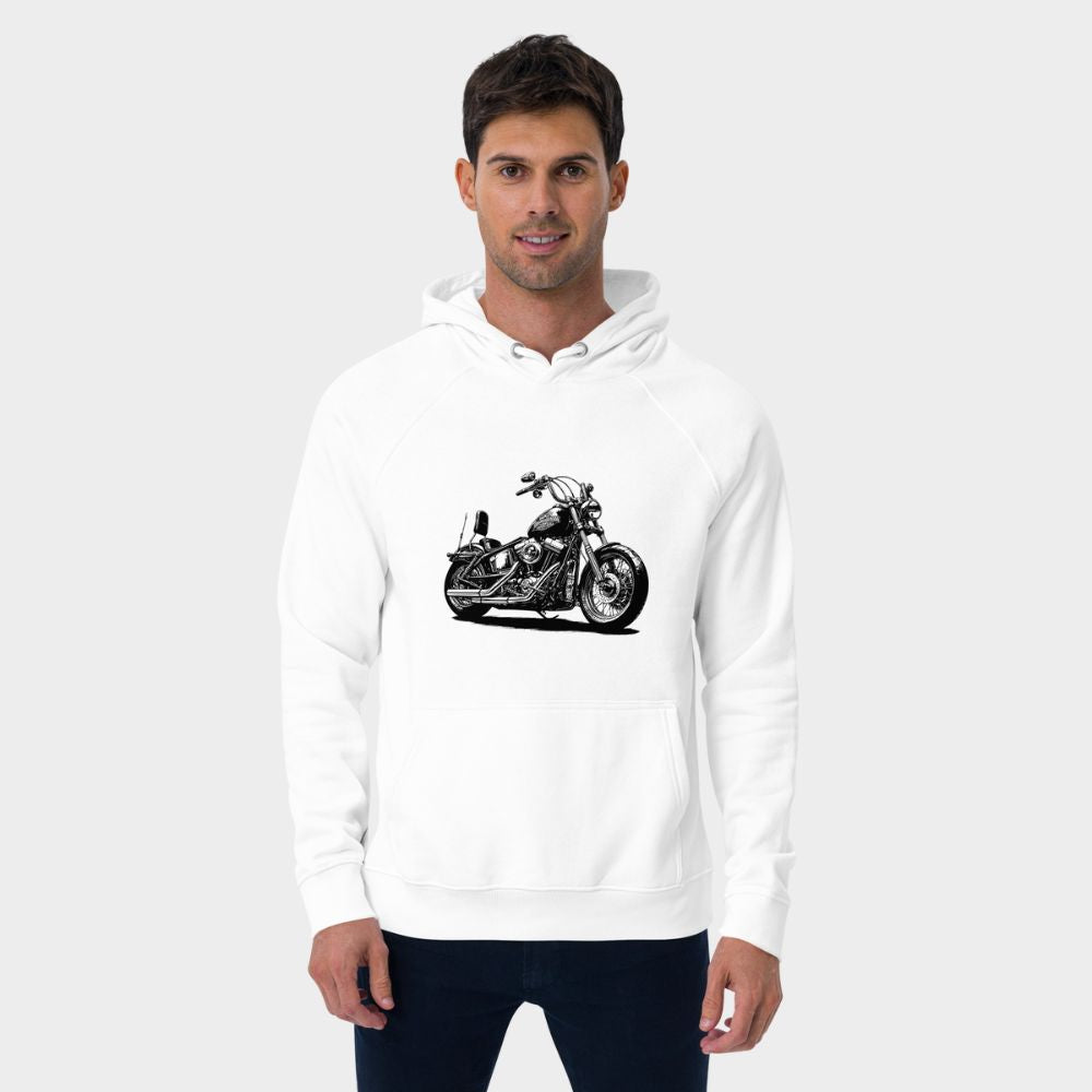 LouVoyage - Hoodie Men - Cafe Racer Style - White - XS/3XL