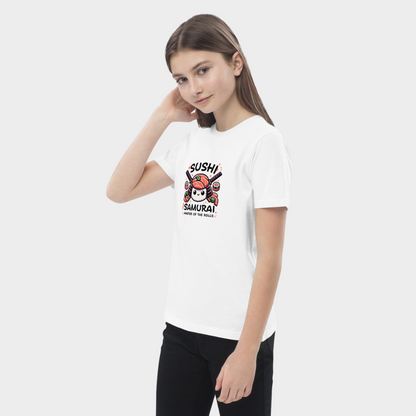 LouVoyage - T-shirt Girls - Sushi Samurai - White - 3/13Y