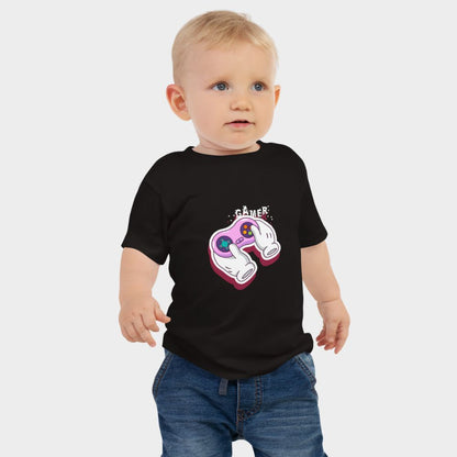 LouVoyage - T-shirt Baby - Gamer - Black & White - 6/24M