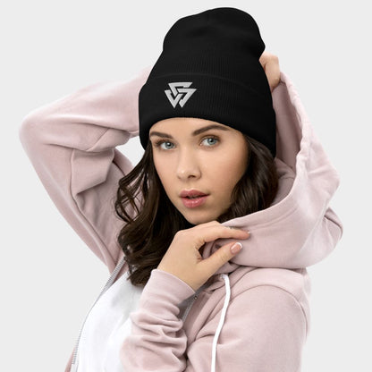 LouVoyage - Beanie Women - Embroidery - Trinity - Black