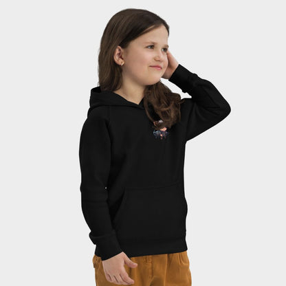 LouVoyage - Hoodie Girls - Pig Pig Commando - Black & Gray - 4/12Y