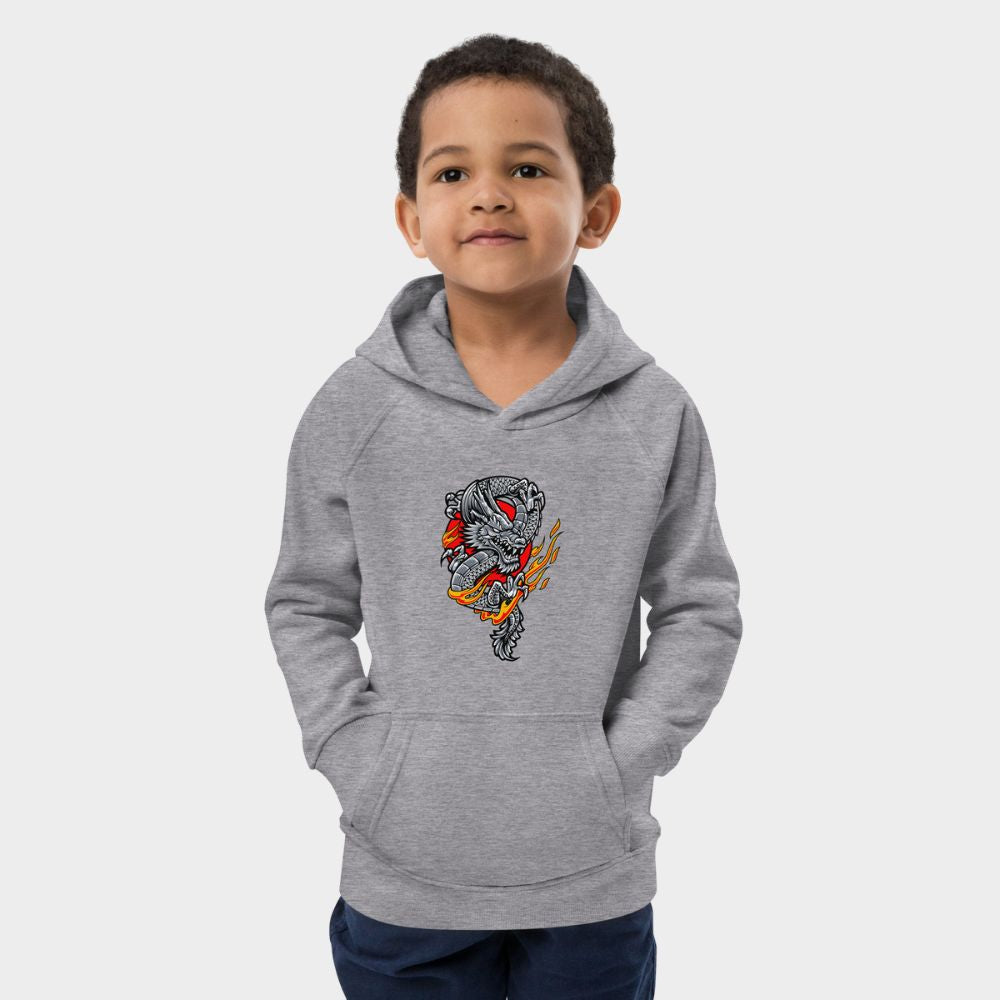 LouVoyage - Hoodie Boys - Japanese Dragon Fury - Gray - 4/12Y