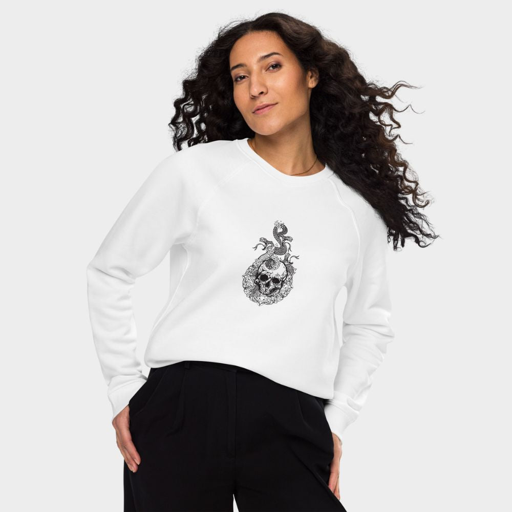 LouVoyage - Pullover Women - Snake & Skull - White & Black - XS/3XL