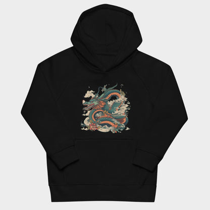 LouVoyage - Hoodie Girls - Mystic Dragon - Black & Gray - 4/12Y