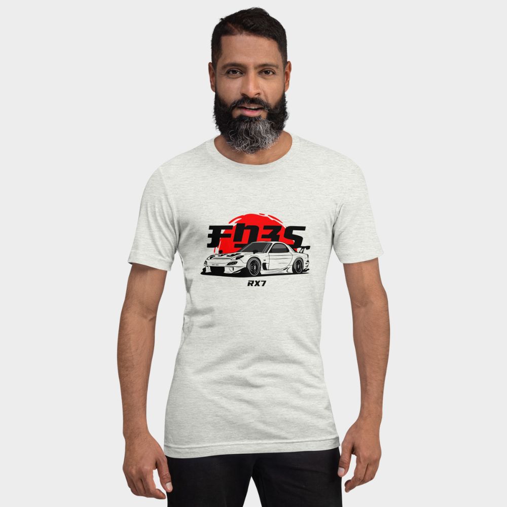 LouVoyage - T-shirt Men - RX-7 - White & Gray - XS/3XL