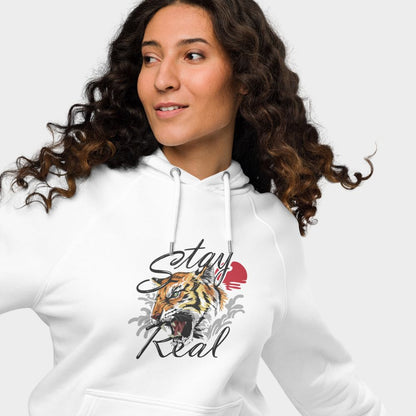 LouVoyage - Hoodie Women - Stay Real - White - XS/3XL