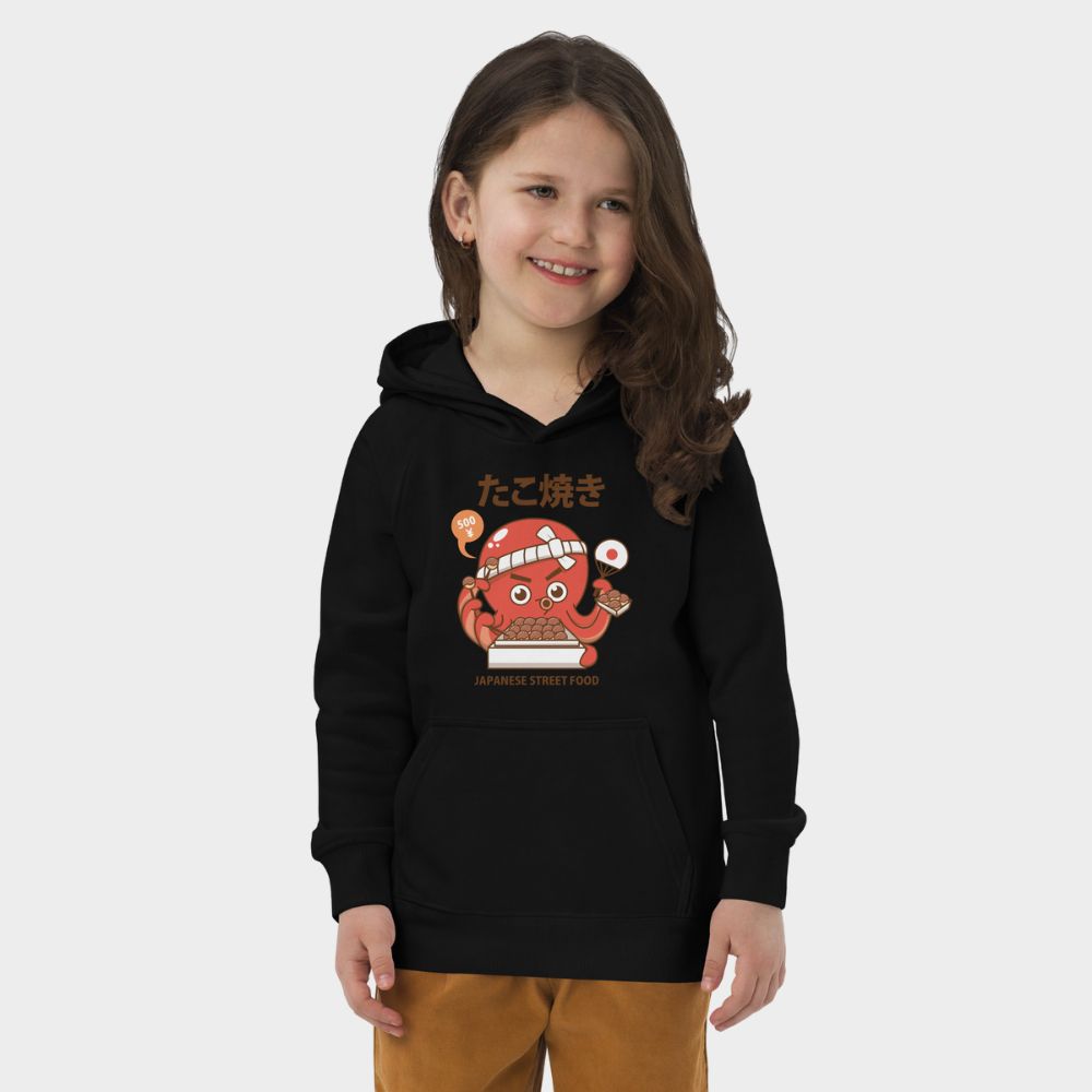 LouVoyage - Hoodie Girls - Octopus Chief - Black & Gray - 4/12Y