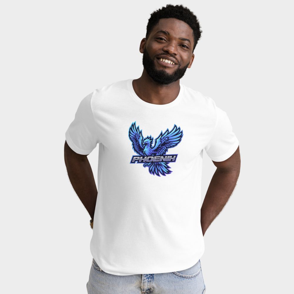 LouVoyage - T-shirt Men - Gaming Phoenix - White & Gray - XS/3XL